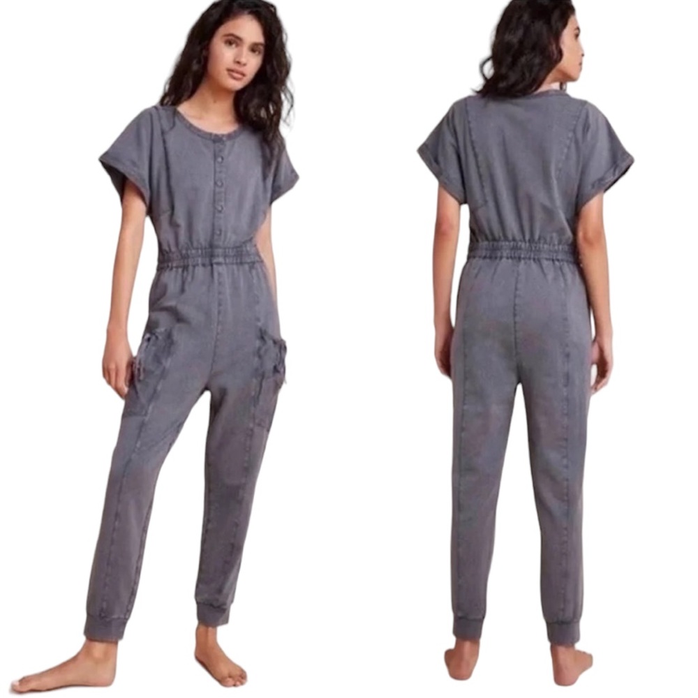 Saturday Sunday for Anthropologie “Estela” Gray Wash Jumpsuit (B1)